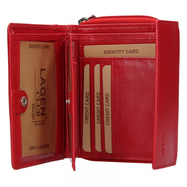 Dámska kožená peňaženka Lagen Miriam - tmavo červená