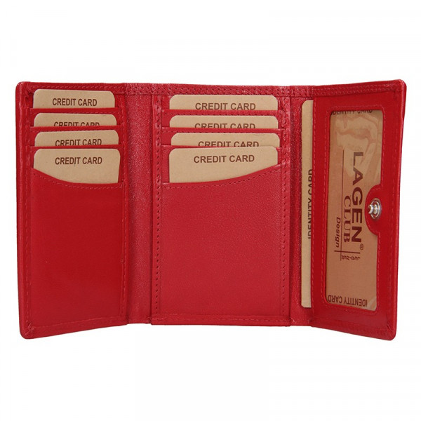 Dámska kožená peňaženka Lagen Norra - tmavo červená