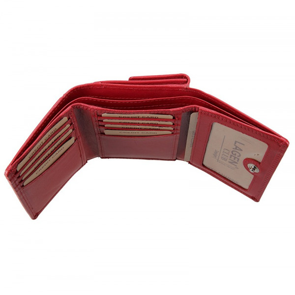 Dámska kožená peňaženka Lagen Norra - tmavo červená