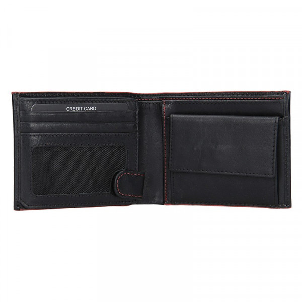 Pánska kožená peňaženka Lagen Tobias - čierno-červená