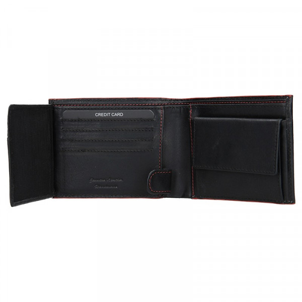 Pánska kožená peňaženka Lagen Tobias - čierno-červená