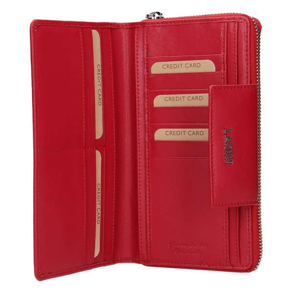 Dámska kožená peňaženka Lagen Zora - červená