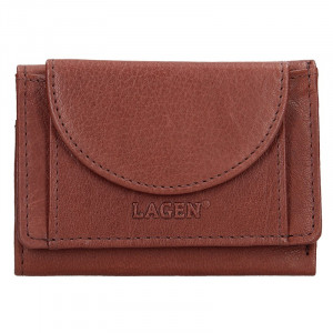 Dámska kožená slim peňaženka Lagen Mellby - hnedá