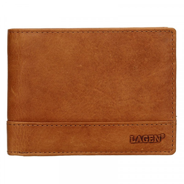 Pánska kožená peňaženka Lagen Lorenc - svetlo hnedá