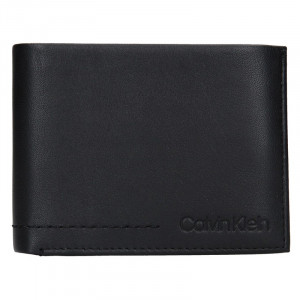 Pánska kožená slim peňaženka Calvin Klein Mante - čierna
