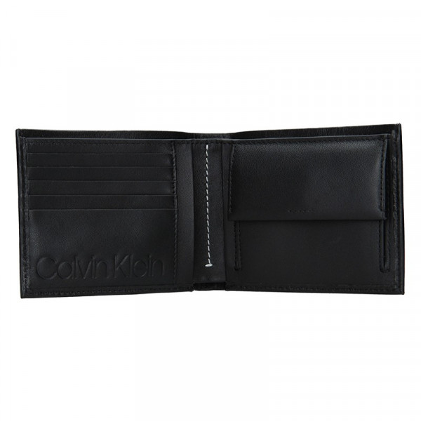Pánska kožená slim peňaženka Calvin Klein Triss - čierna