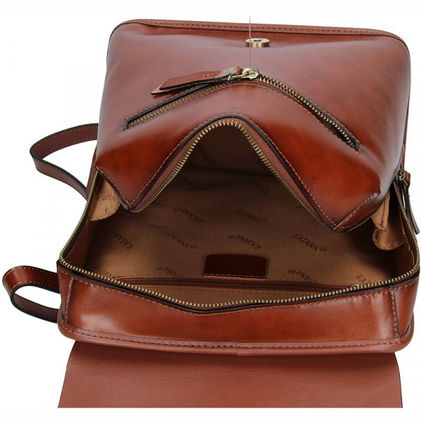 Elegantní dámský kožený batoh Katana Petra - svetlo hnedá
