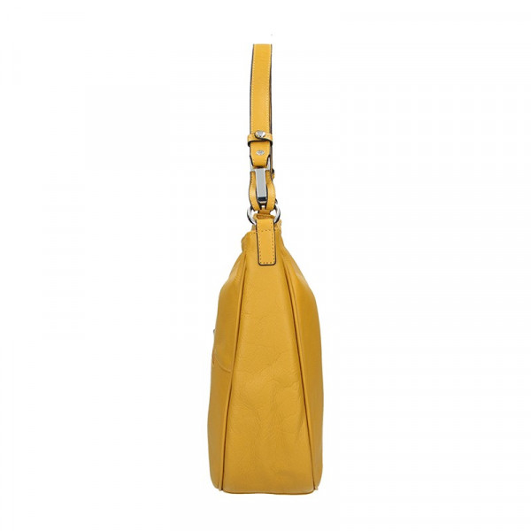 Elegantná dámska kožená kabelka Katana Jindra - žltá