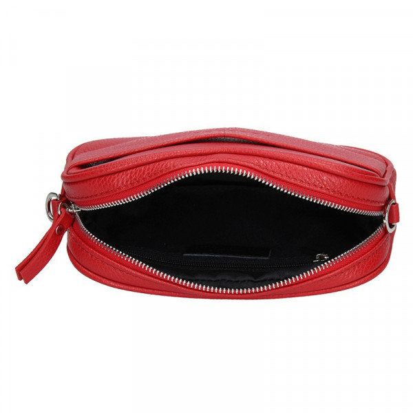 Trendy dámska kožená crossbody kabelka Facebag - červená