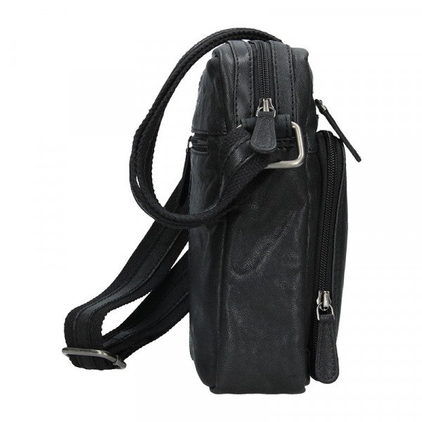 Pánska kožená taška cez rameno Lagen Čestmír - čierna