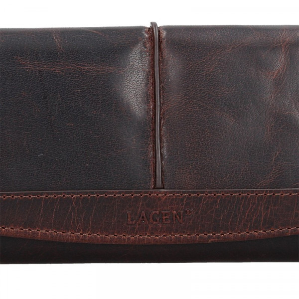 Dámska kožená peňaženka Lagen Amanda - tmavo hnedá