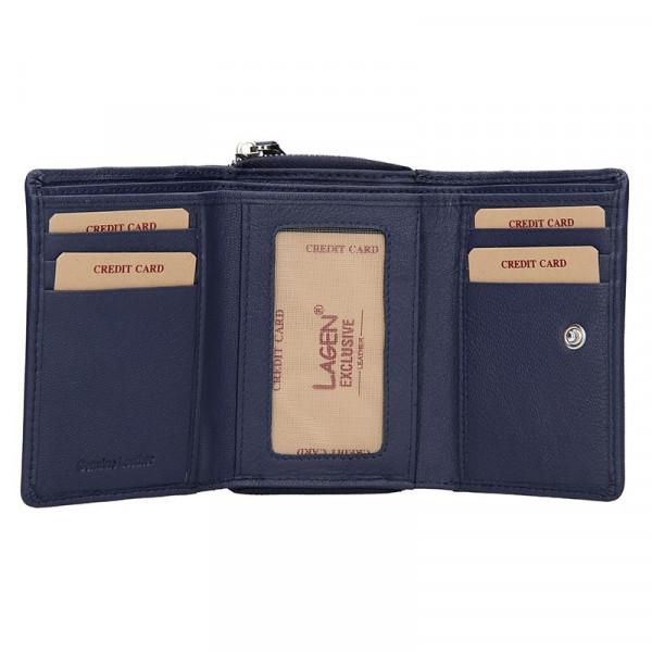 Dámska kožená peňaženka Lagen Malva - modrá