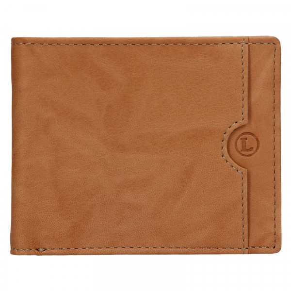 Pánska kožená slim peňaženka Lagen Olha - svetlo hnedá