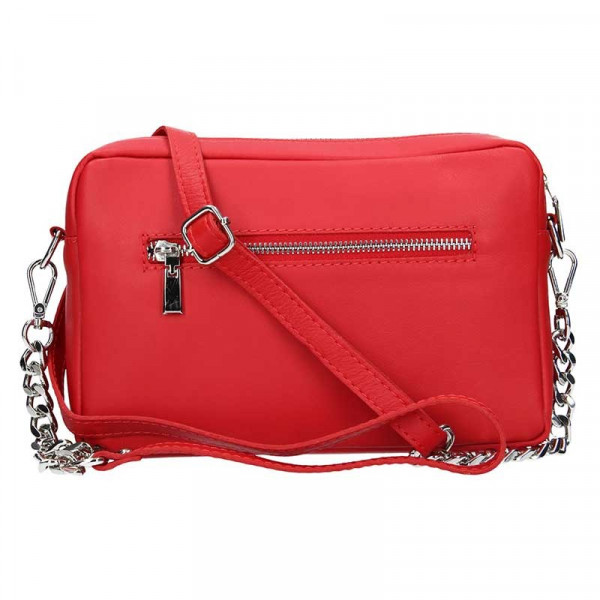Trendy dámska kožená crossbody kabelka Facebag Ninas - červená