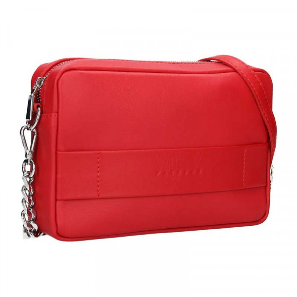 Trendy dámska kožená crossbody kabelka Facebag Ninas - červená