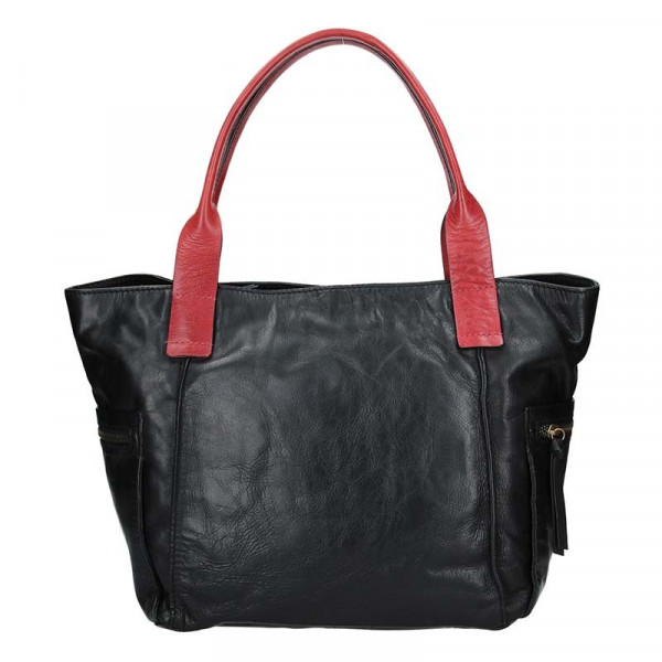 Dámska kožený kabelka Lagen Lorna - čierno-červená