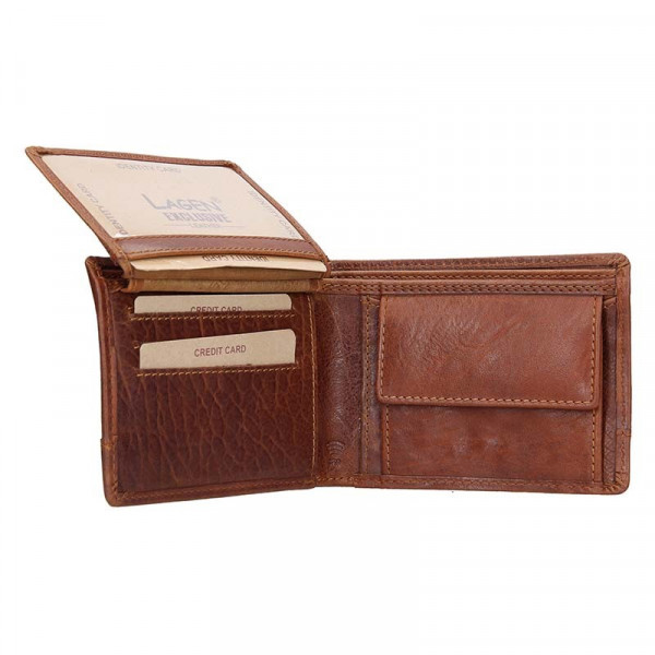 Pánska kožená peňaženka Lagen Tex - svetlo hnedá