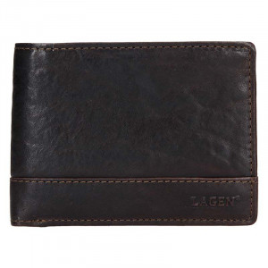 Pánska kožená peňaženka Lagen Tex - tmavo hnedá