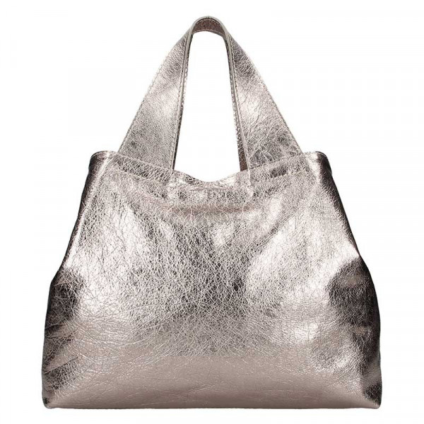 Dámska kožená kabelka Facebag Sofi - Zlatá