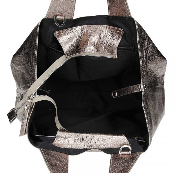 Dámska kožená kabelka Facebag Sofi - Zlatá