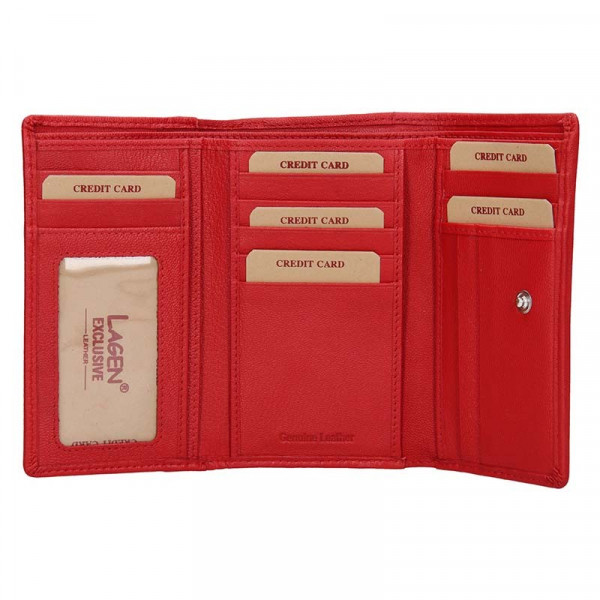 Dámska kožená peňaženka Lagen Debora - červená