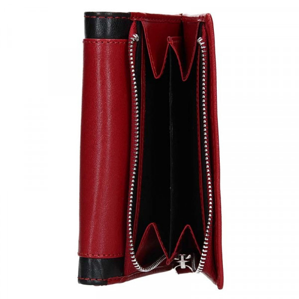 Dámska kožená peňaženka Lagen Gina - červeno-čierna