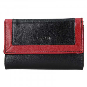 Dámska kožená peňaženka Lagen Gina - červeno-čierna