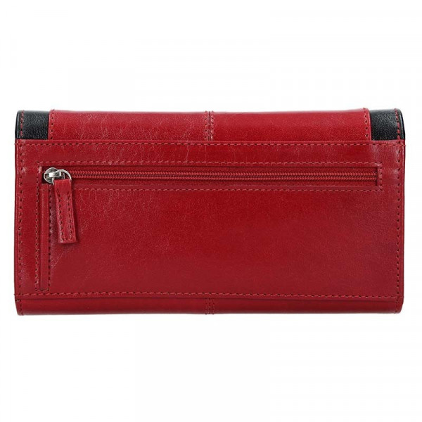 Dámska kožená peňaženka Lagen Heda - červeno-čierna
