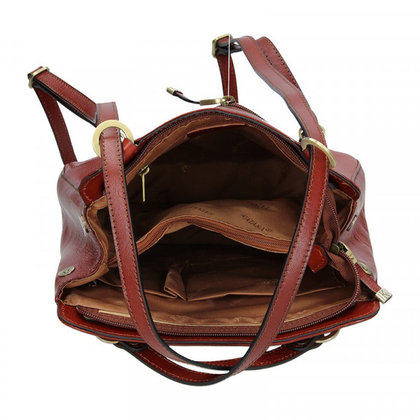 Dámska kožená batôžky kabelka Katana Emily - hnedá