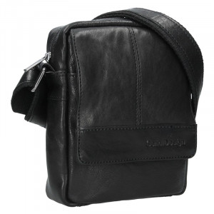 Pánska kožená taška cez rameno SendiDesign Petrson - čierna