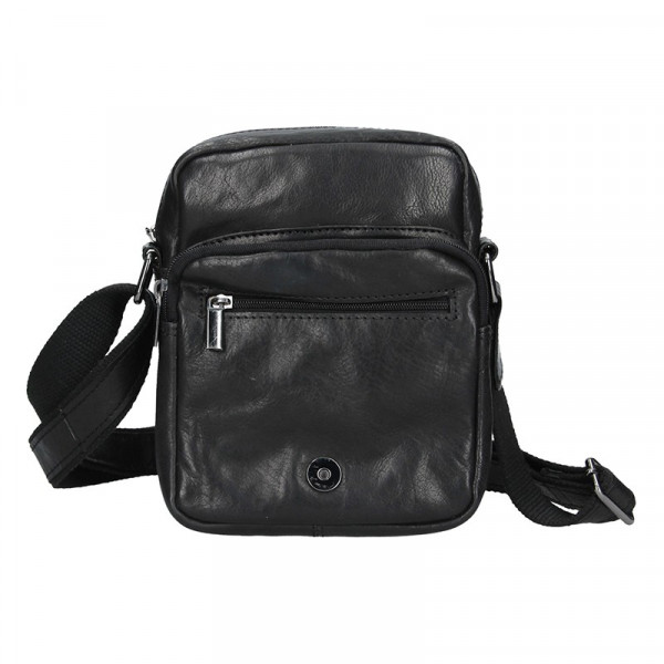 Pánska kožená taška cez rameno SendiDesign Rodman - čierna