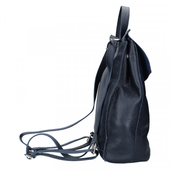Dámsky kožený batoh Facebag Stella - tmavo modrá
