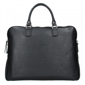 Unisex kožená taška na notebook Facebag Milano - čierna