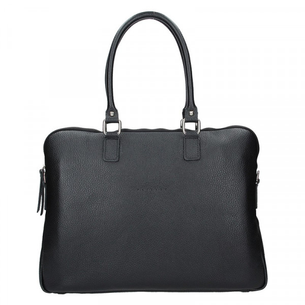 Dámska kožená taška na notebook Facebag Milanos - čierna