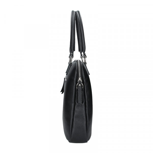 Dámska kožená taška na notebook Facebag Milanos - čierna