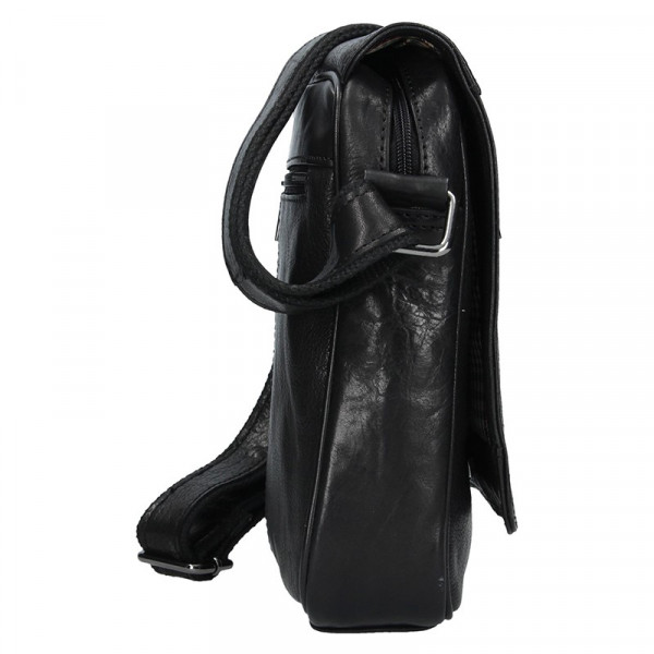Pánska kožená taška cez rameno SendiDesign Morven - čierna