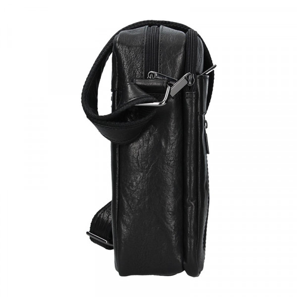 Pánska kožená taška cez rameno SendiDesign Kolin - čierna
