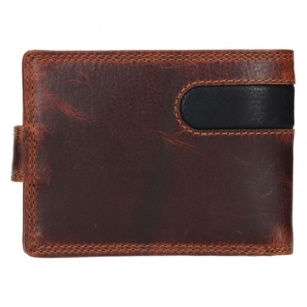 Pánska kožená peňaženka SendiDesign Martin - hnedo-čierna