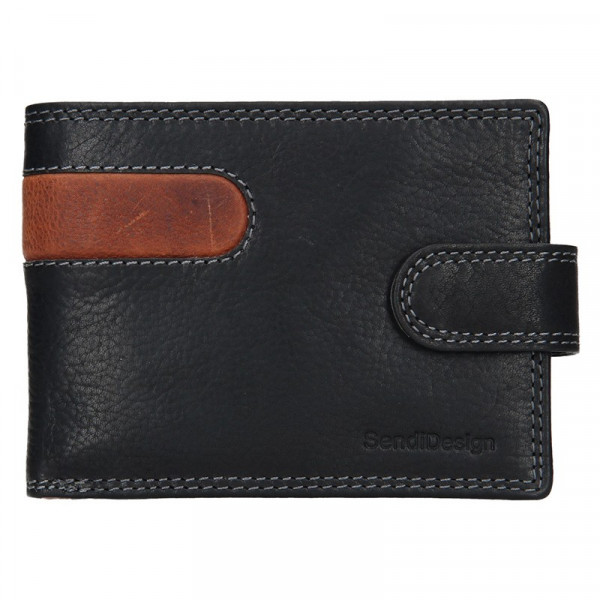 Pánska kožená peňaženka SendiDesign Martin - čierno-hnedá
