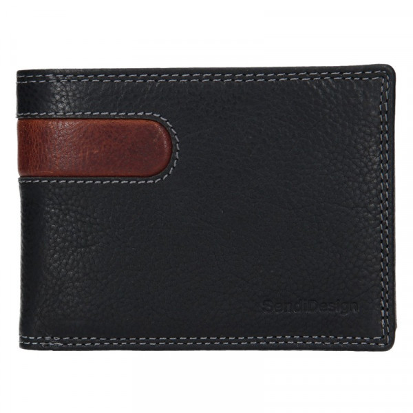 Pánska kožená peňaženka SendiDesign Amarela - čierno-hnedá