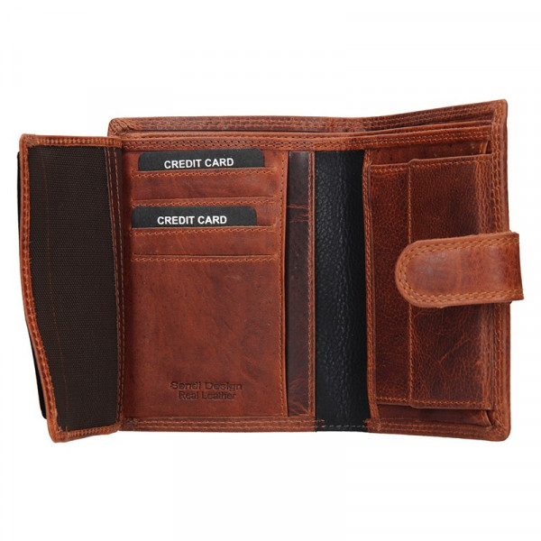 Pánska kožená peňaženka SendiDesign Sebastian - hnedo-čierna