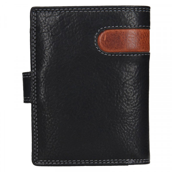 Pánska kožená peňaženka SendiDesign Sebastian - čierno-hnedá
