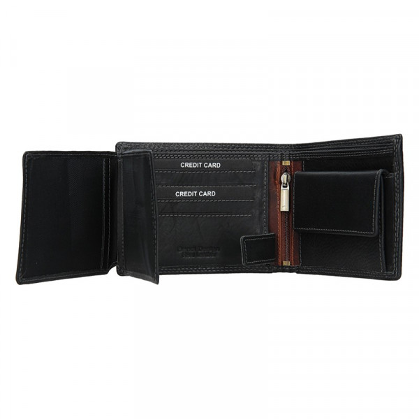 Pánska kožená peňaženka SendiDesign Sebastian - čierno-hnedá