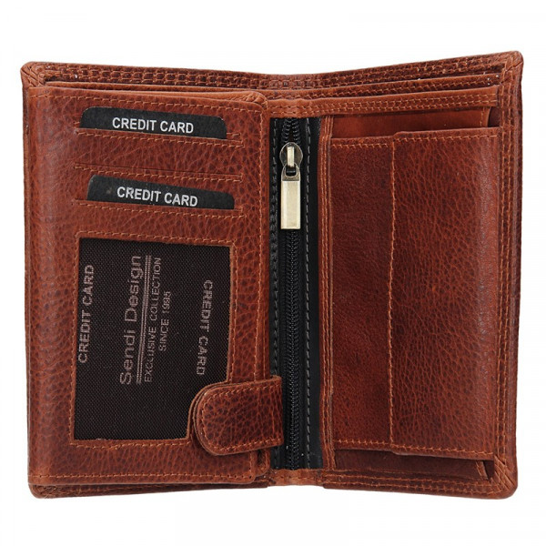 Pánska kožená peňaženka SendiDesign Ulrich - hnedo-čierna