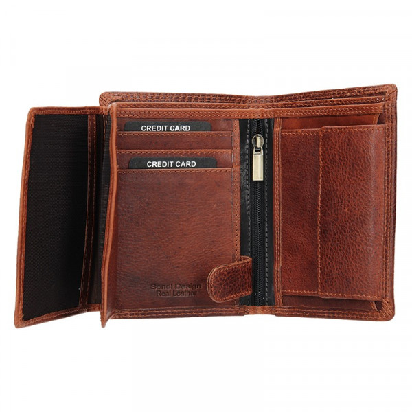 Pánska kožená peňaženka SendiDesign Ulrich - hnedo-čierna