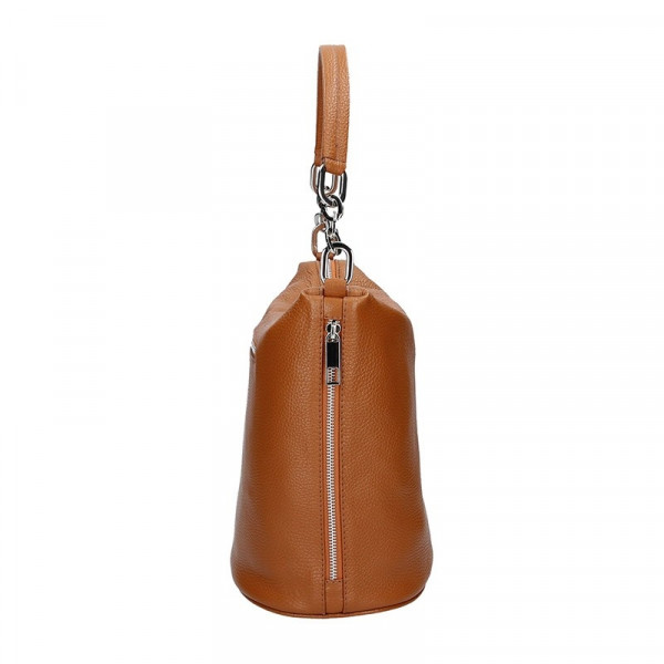 Dámska kožená kabelka Facebag Dana - hnedá