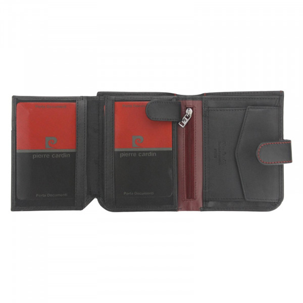 Pánska kožená peňaženka Pierre Cardin Torstein - čierno-červená