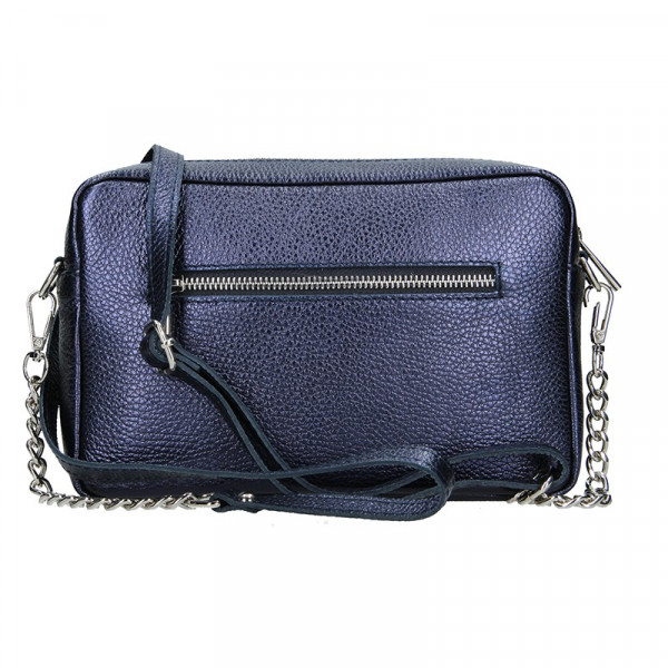 Trendy dámska kožená crossbody kabelka Facebag Ninas - modrá