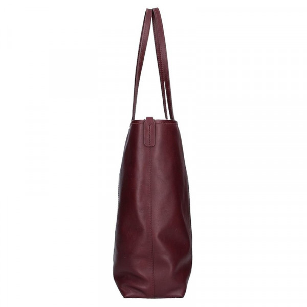 Dámska kožená kabelka Facebag Gwen - vínová