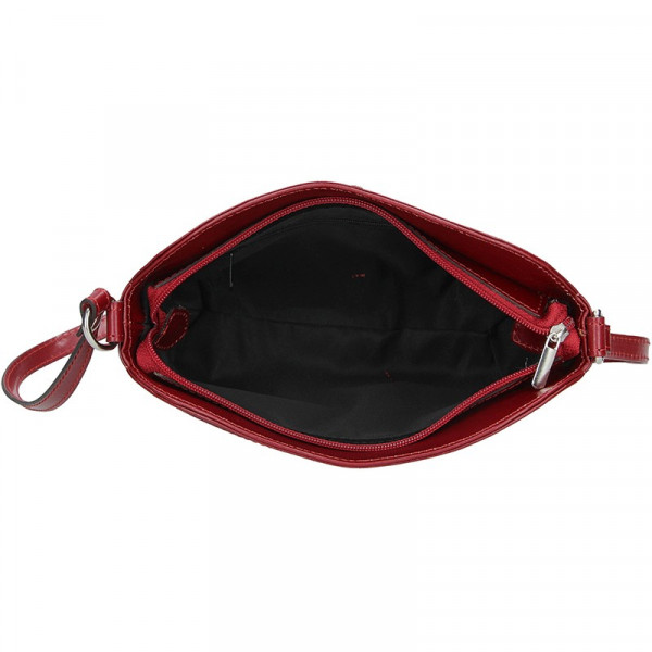 Dámska kožená kabelka Vera Pelle Tinna - tmavo červená
